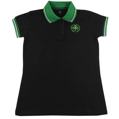 image 1: Black Adult Ladies Polo Shirt 5XL