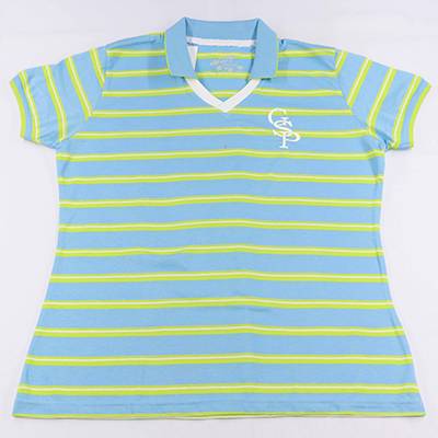 Stripe Ladies (Blue) Polo Shirt Small