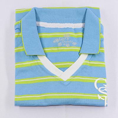 image 2: Stripe Ladies (Blue) Polo Shirt Small